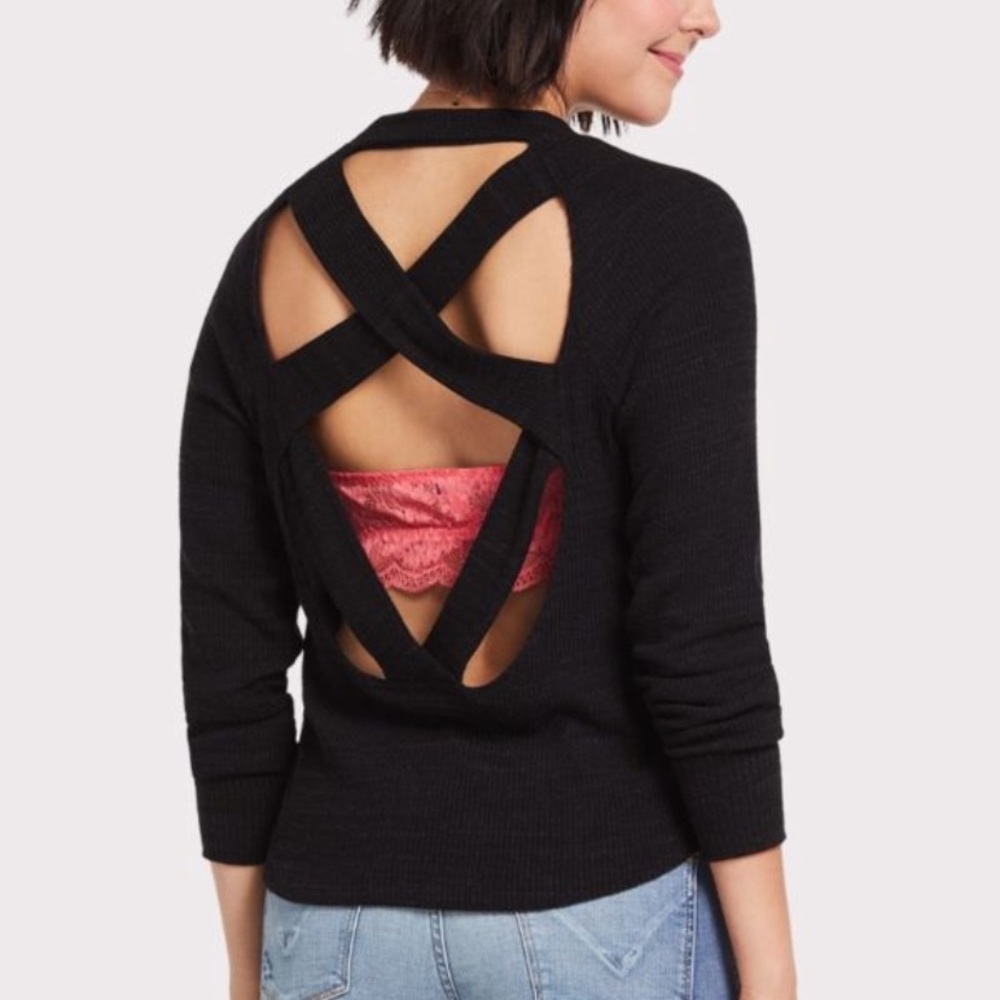 NWT!! LNA Francis Cross Back Top